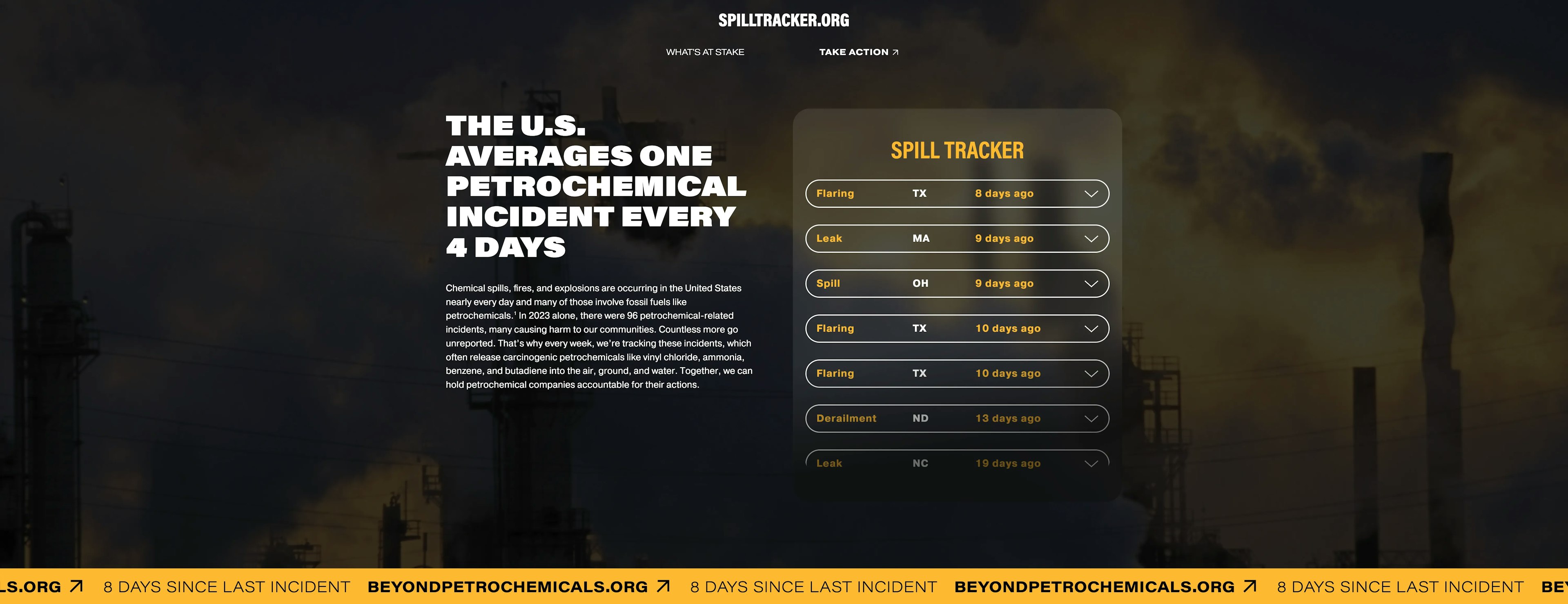 Spilltracker homepage